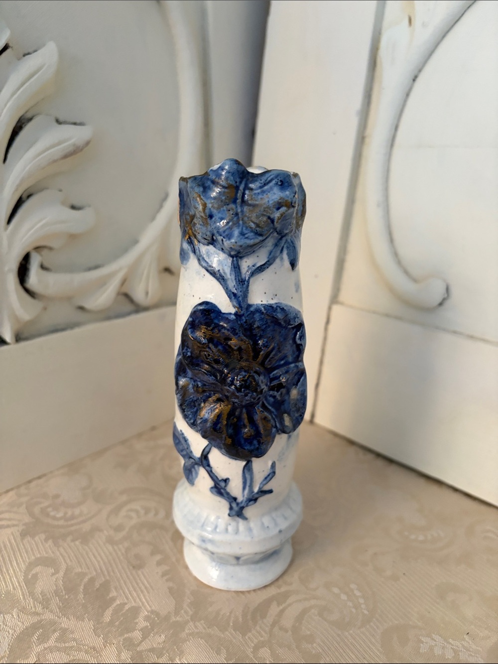 Flow Blue Vintage Vase -